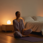 Bedtime yoga routine with gentle stretches to calm the nervous system before sleep